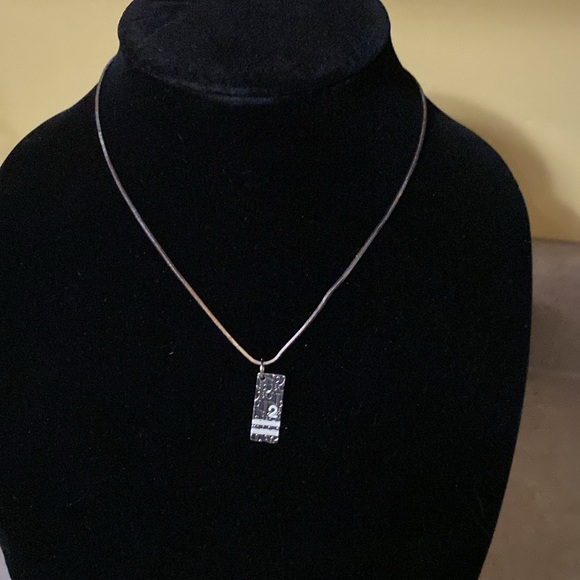 #8 - Christian Dior Trotter Necklace #2 Black Pendant Silver Chain - Picture 3 of 3